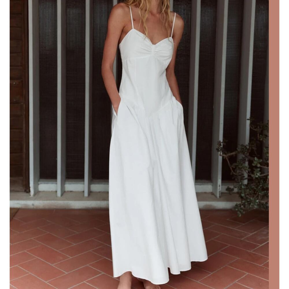 NWT- Zara STRAPPY GABARDINE DRESS-XS